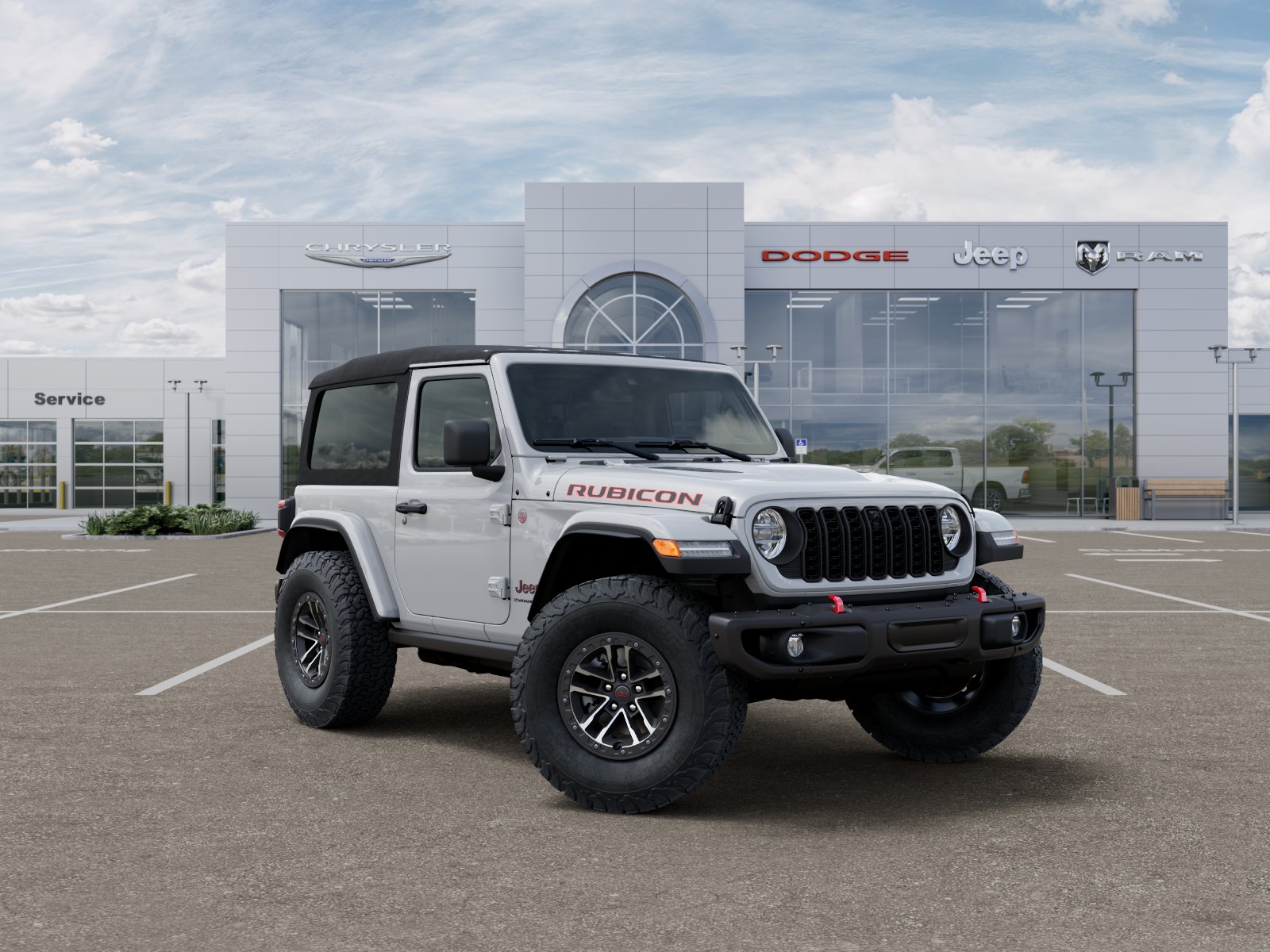 New 2025 Bright White Clear-Coat Exterior Paint Jeep Rubicon X image 41