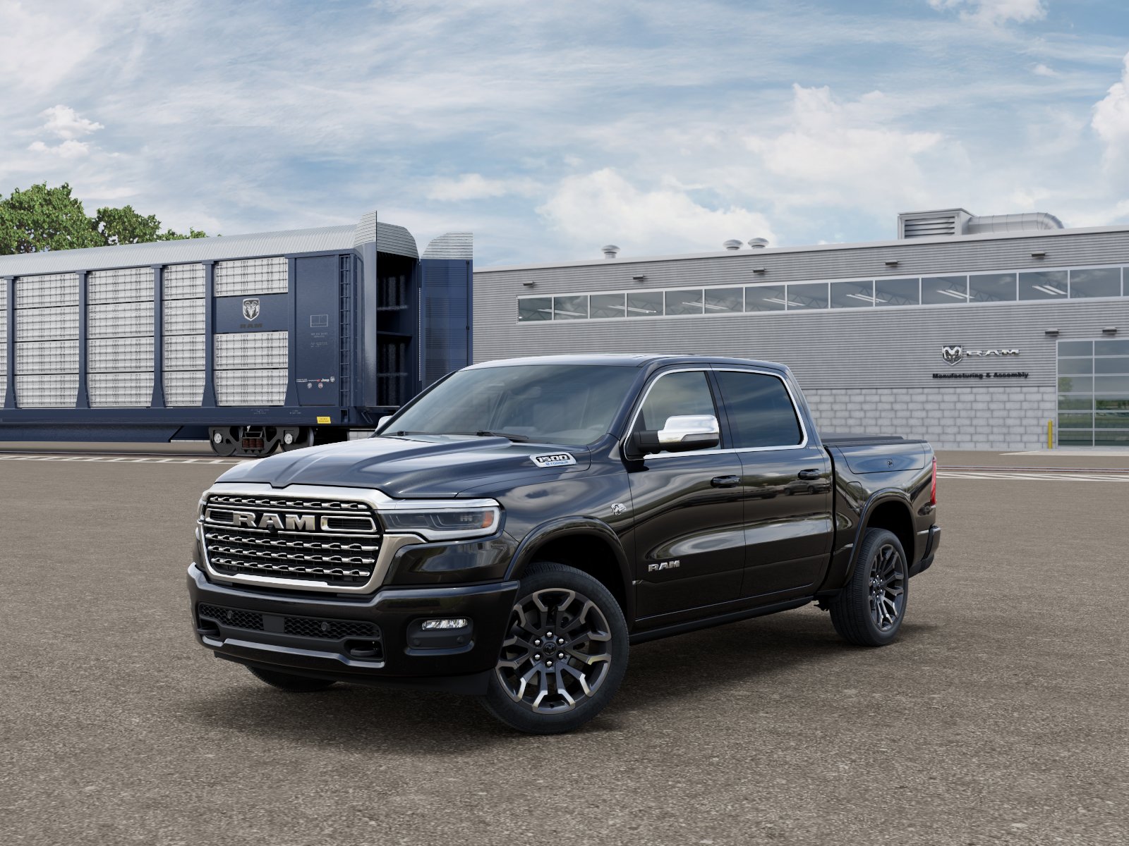 New 2026 Diamond Black Crystal Pearl-Coat Exterior Paint RAM Limited Longhorn image 2