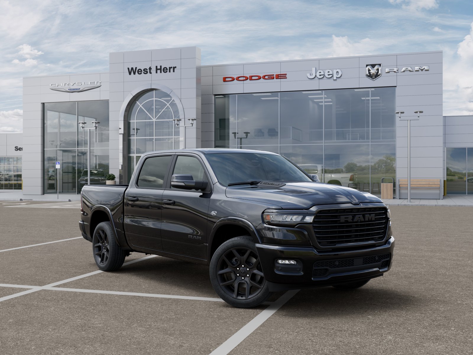 New 2026 Diamond Black Crystal Pearl-Coat Exterior Paint RAM RAM 1500 LARAMIE CREW CAB 4X4 image 105