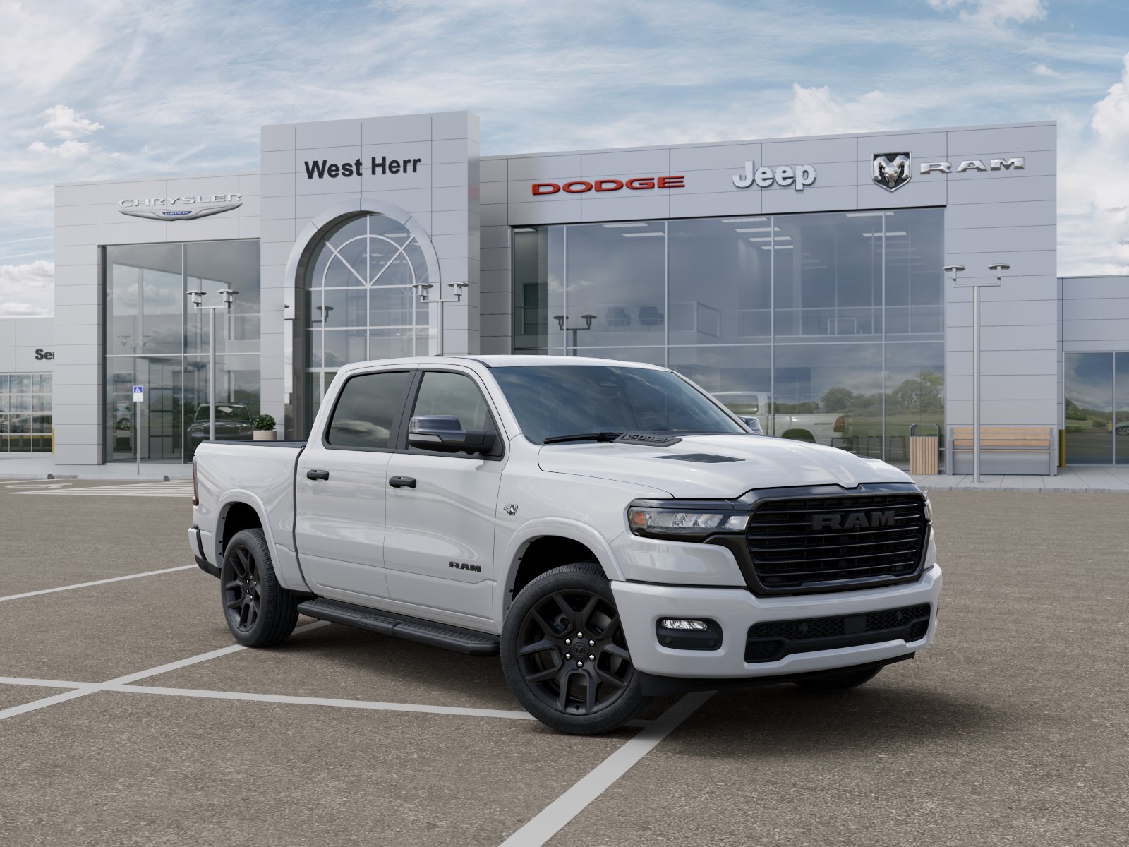 New 2026 Bright White Clear-Coat Exterior Paint RAM RAM 1500 LARAMIE CREW CAB 4X4 image 105