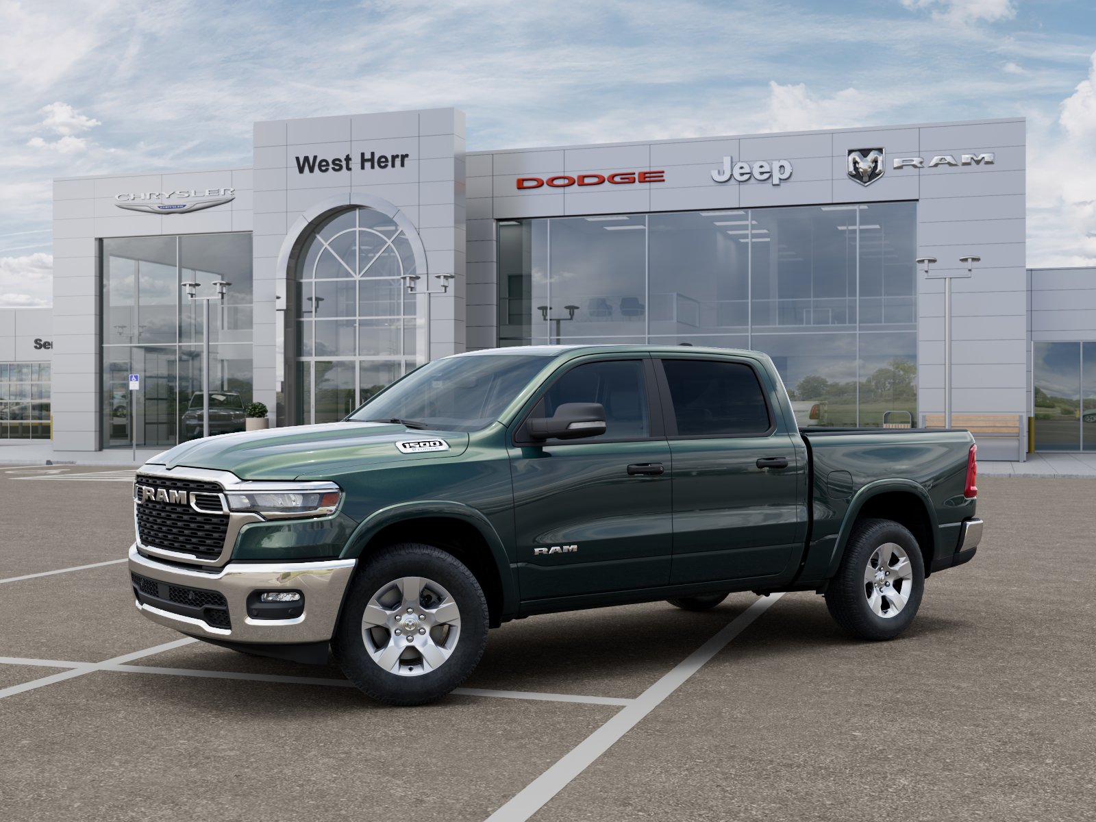 New 2026 Serrano-Green Metallic Exterio Ram RAM 1500 BIG HORN CREW CAB 4X4 image 2
