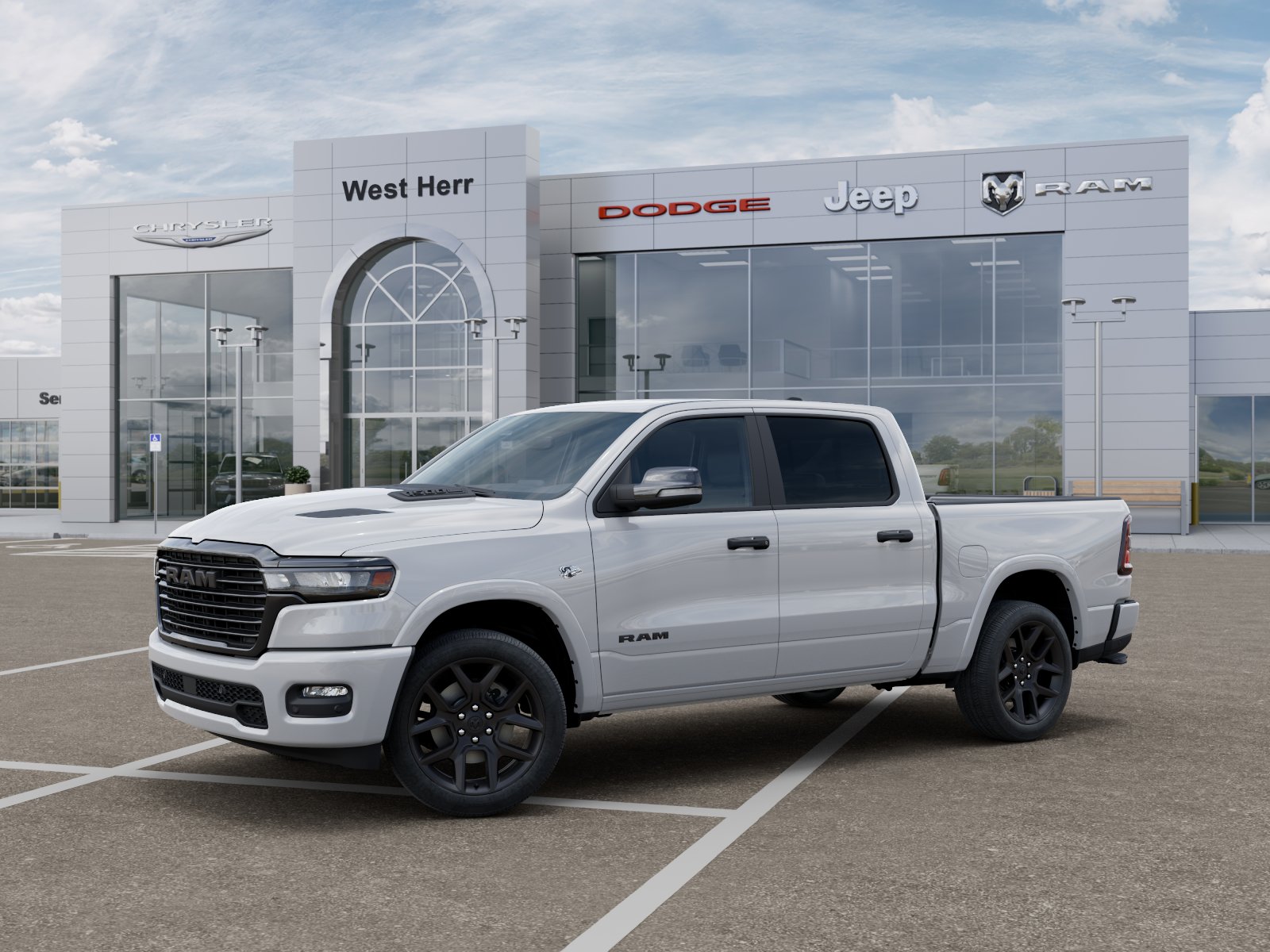 New 2026 Bright White Clear-Coat Exterior Paint RAM RAM 1500 LARAMIE CREW CAB 4X4 image 102