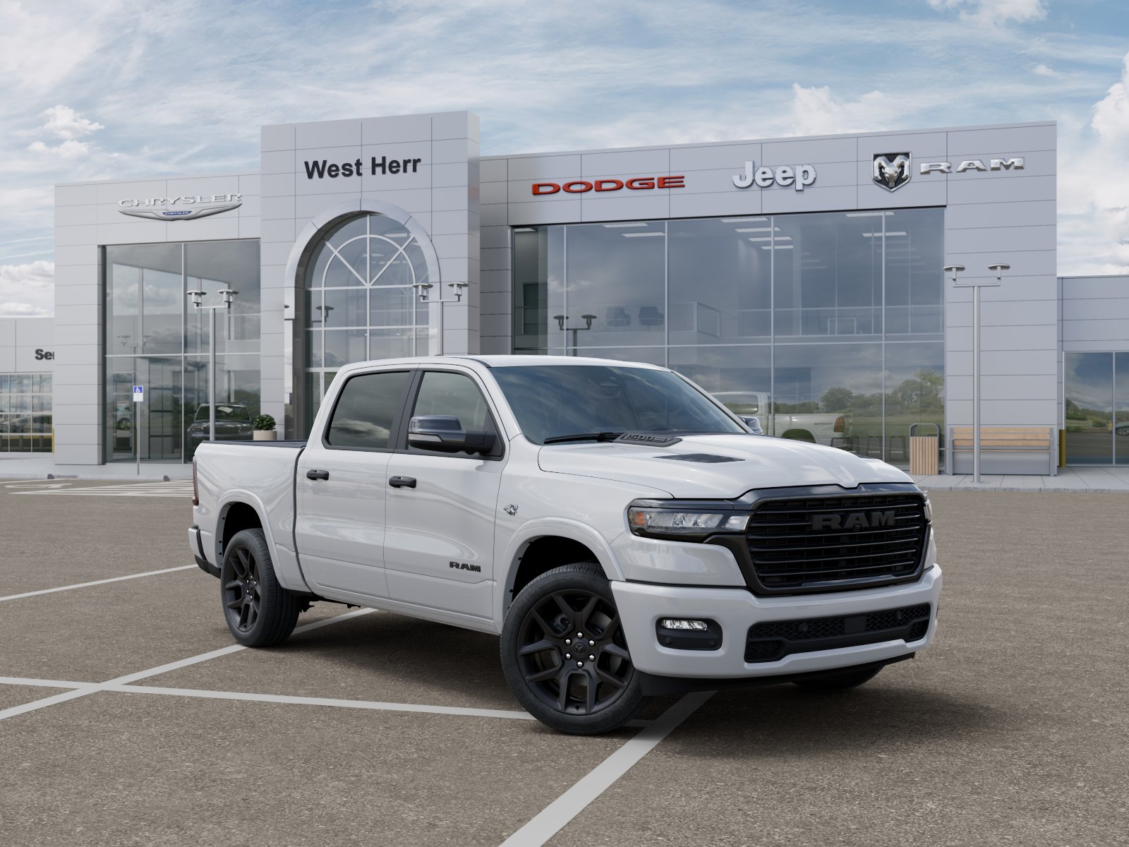 New 2026 Bright White Clear-Coat Exterior Paint RAM RAM 1500 LARAMIE CREW CAB 4X4 image 105