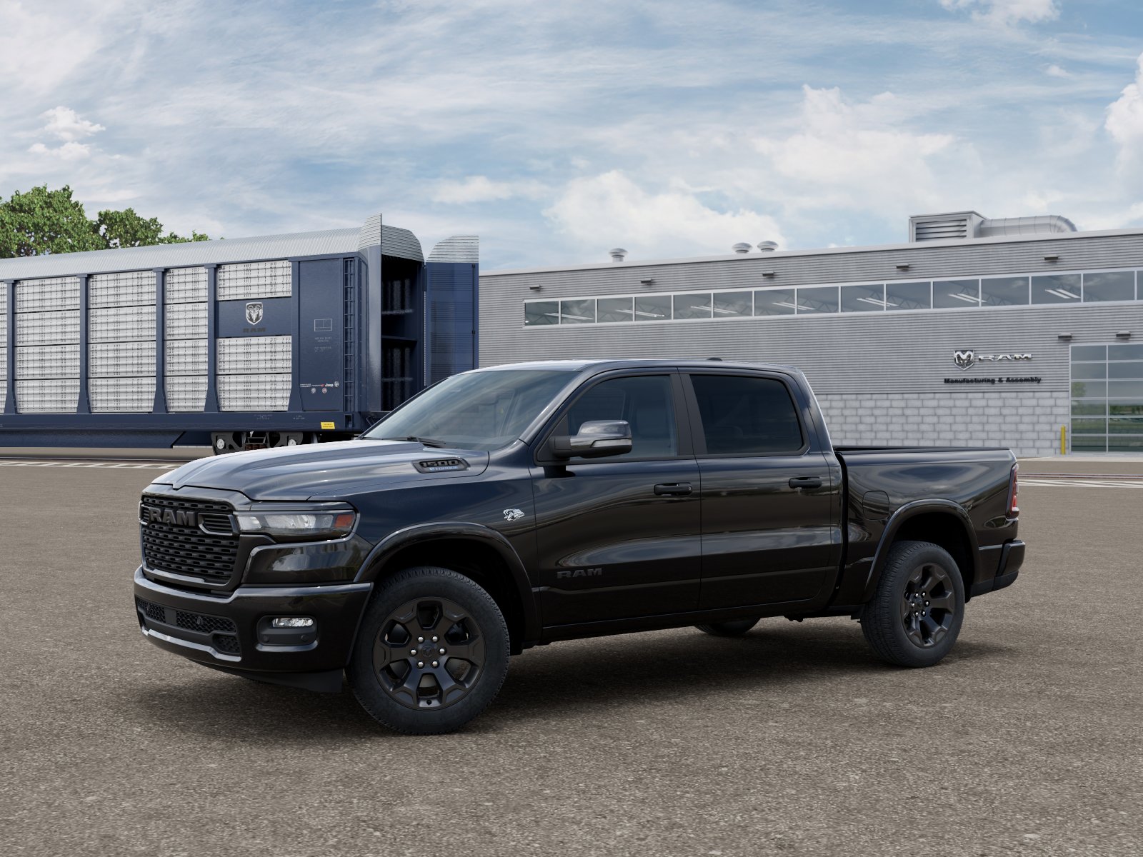 New 2026 Diamond Black Crystal Pearl-Coat Exterior Paint RAM BIG HORN image 3