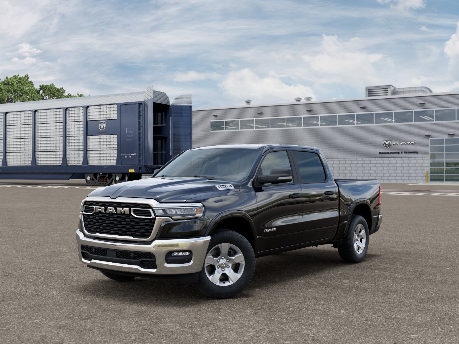 New 2026 Diamond Black Crystal Pearl-Coat Exterior Paint RAM RAM 1500 BIG HORN CREW CAB 4X4 image 101