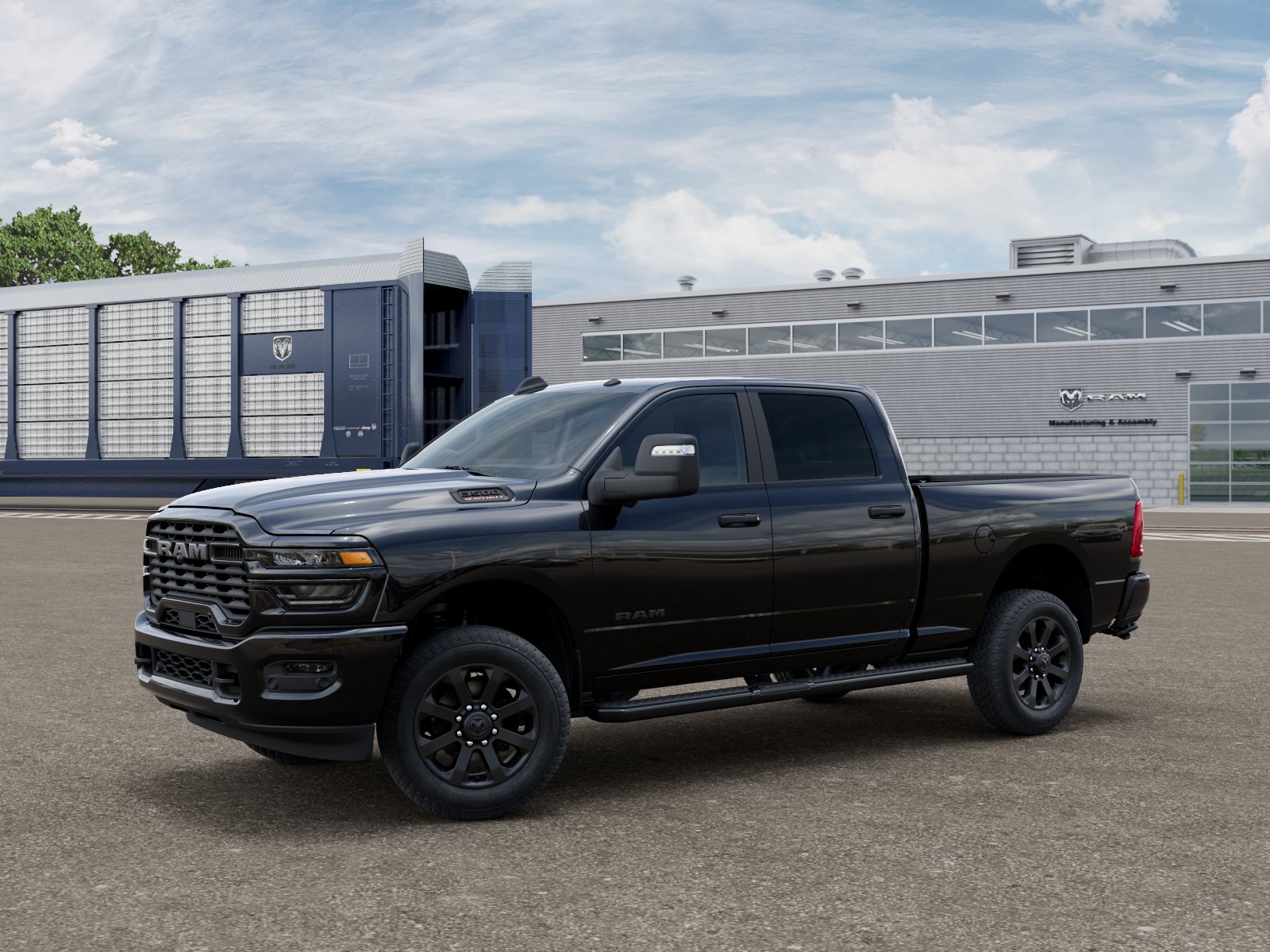 Diamond Black Crystal Pearl-Coat Exterior Paint 2026 RAM 3500 Big Horn Crew Cab 4WD Pickup Truck Four-Wheel Drive