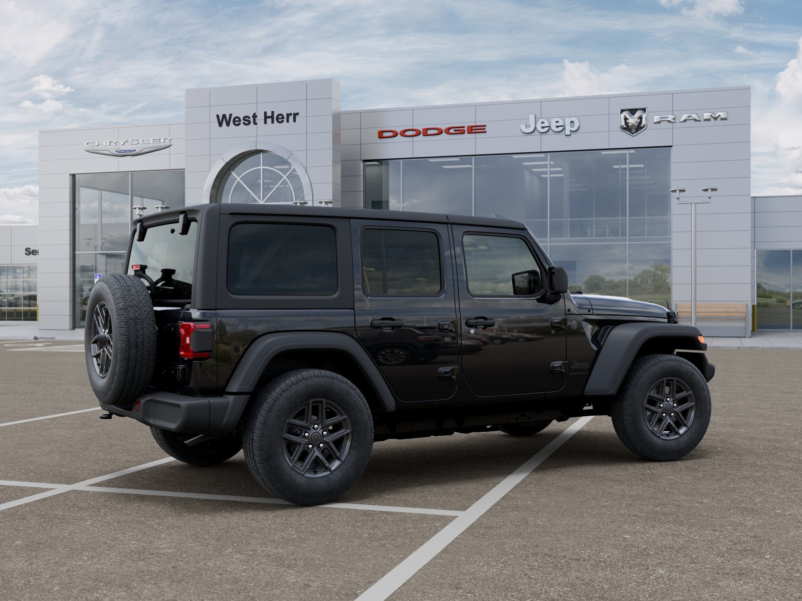 New 2026 Black Clear-Coat Exterior Paint Jeep WRANGLER 4-DOOR SPORT S image 104