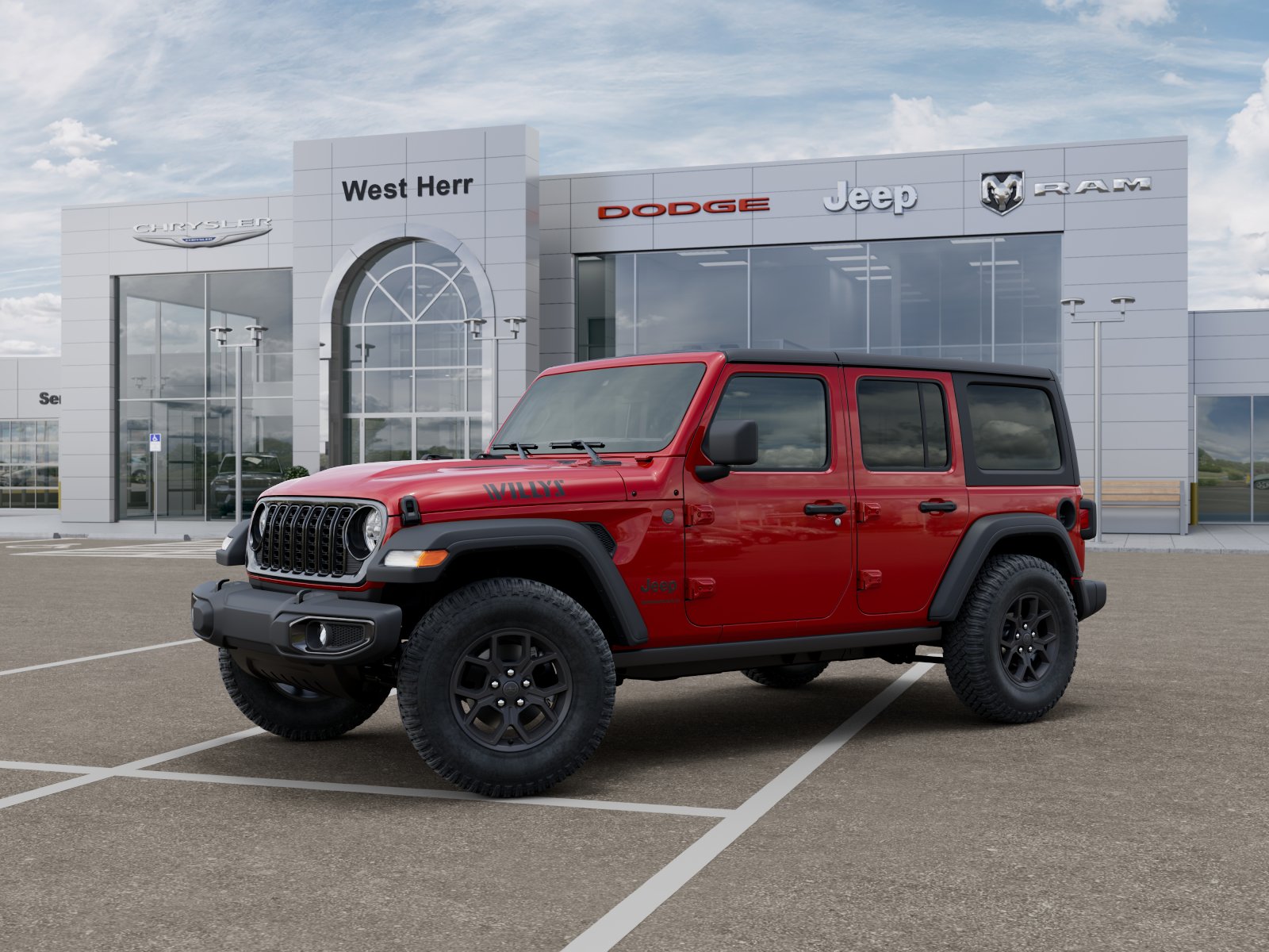 New 2026 Firecracker Red Clear-Coat Ext Jeep WRANGLER 4-DOOR WILLYS image 2