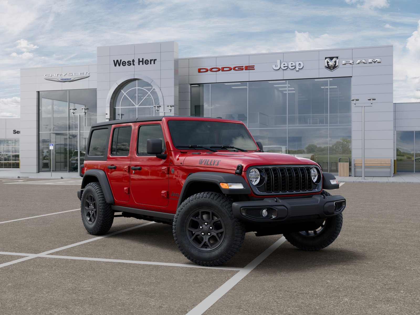 New 2026 Firecracker Red Clear-Coat Ext Jeep WRANGLER 4-DOOR WILLYS image 5