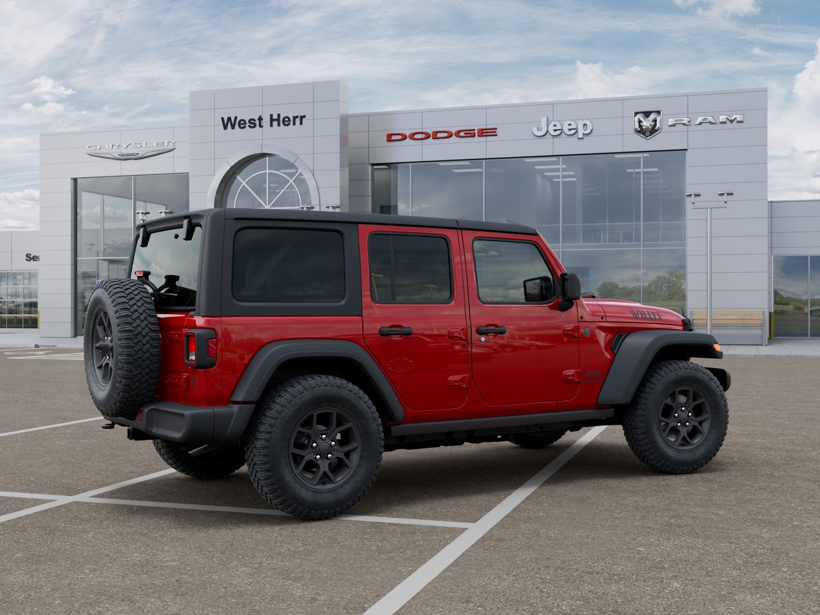 New 2026 Firecracker Red Clear-Coat Exterior Paint Jeep WRANGLER 4-DOOR WILLYS image 104