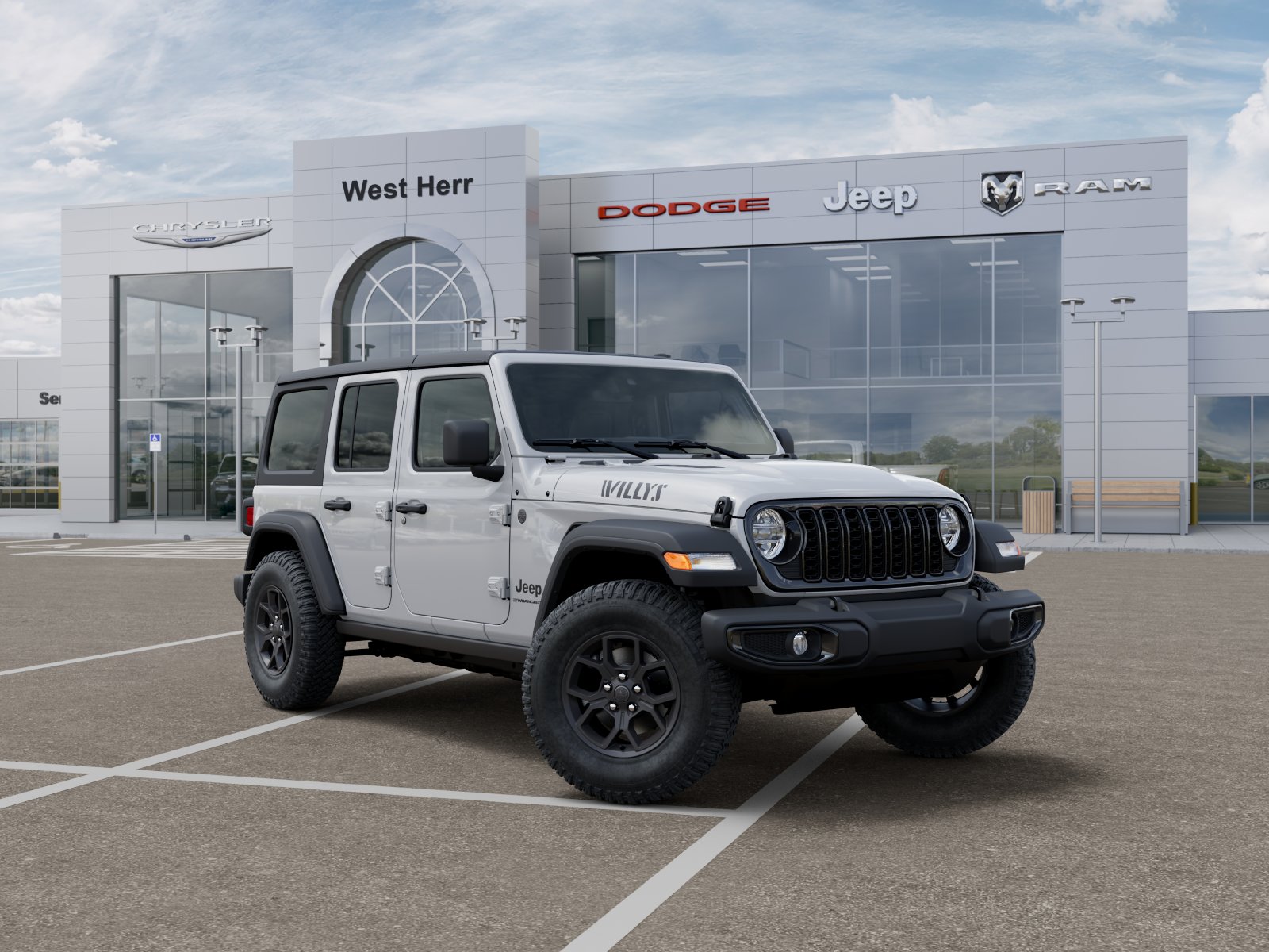 New 2026 Bright White Clear-Coat Exterior Paint Jeep WRANGLER 4-DOOR WILLYS image 105