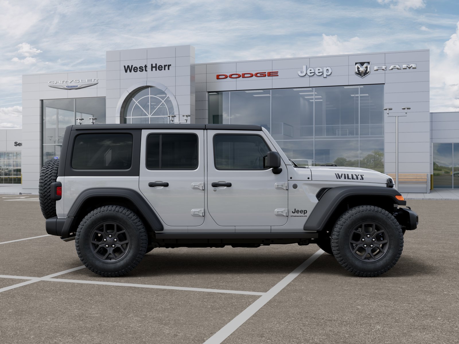New 2026 Bright White Clear-Coat Exterior Paint Jeep WRANGLER 4-DOOR WILLYS image 121