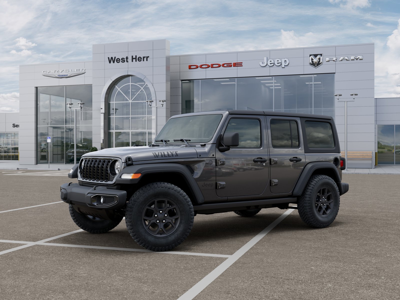 New 2026 Granite Crystal Metallic Clear Jeep WRANGLER 4-DOOR WILLYS image 2