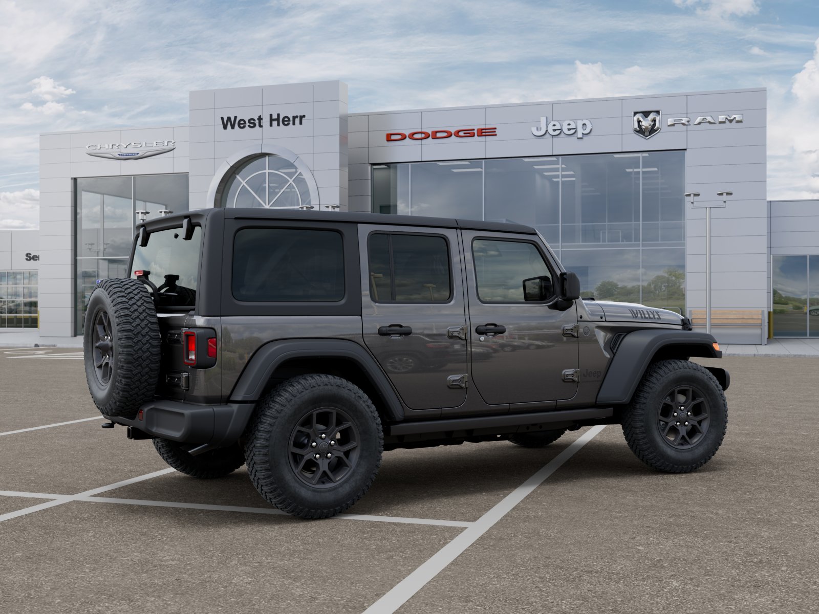 New 2026 Granite Crystal Metallic Clear Jeep WRANGLER 4-DOOR WILLYS image 4