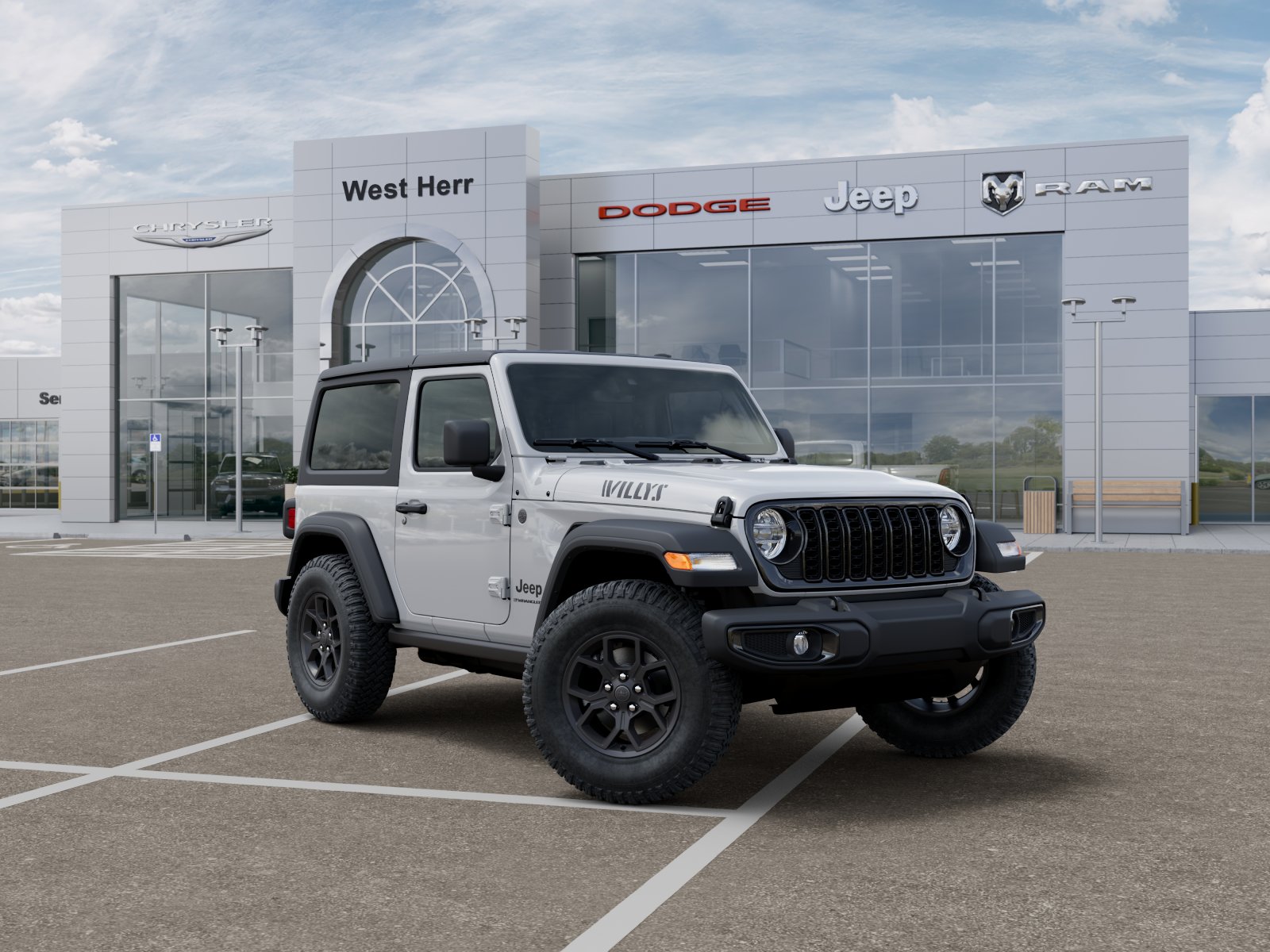 New 2026 Bright White Clear-Coat Exterior Paint Jeep WRANGLER 2-DOOR WILLYS image 105