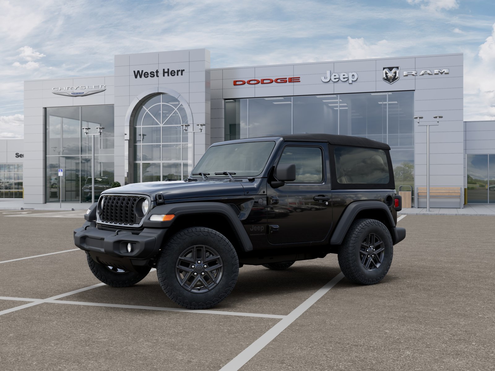 New 2026 Black Clear-Coat Exterior Paint Jeep WRANGLER 2-DOOR SPORT S image 102