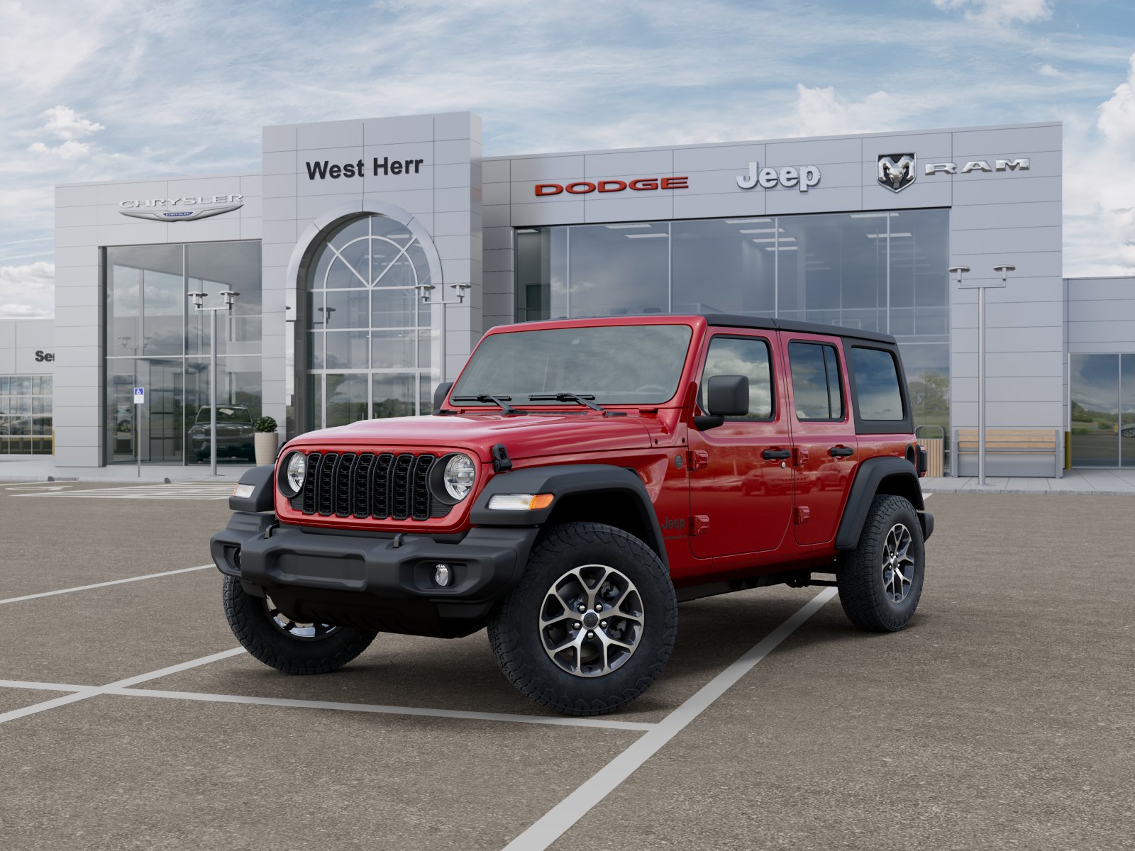 New 2026 Firecracker Red Clear-Coat Exterior Paint Jeep WRANGLER 4-DOOR SPORT S image 101