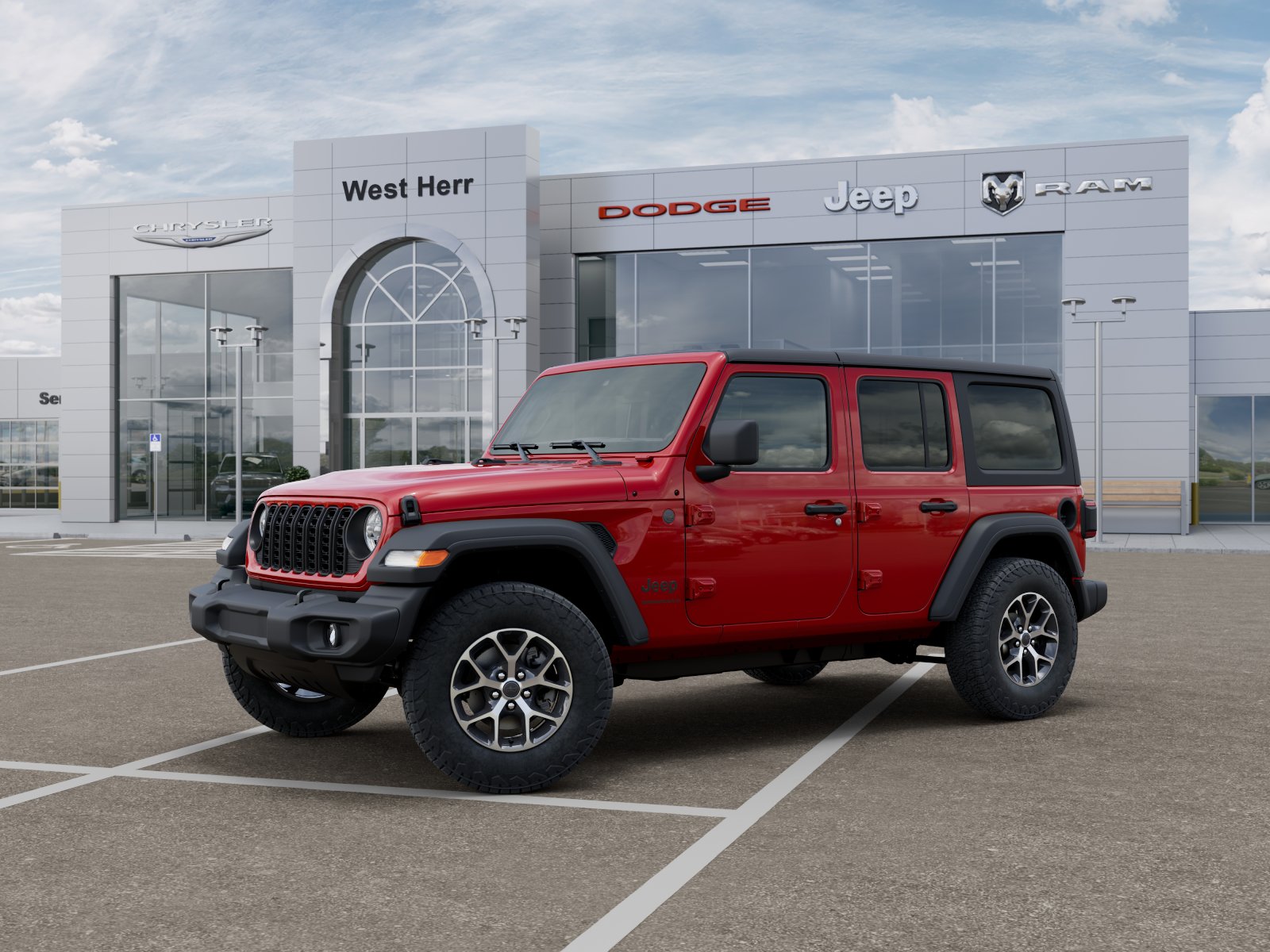 New 2026 Firecracker Red Clear-Coat Exterior Paint Jeep WRANGLER 4-DOOR SPORT S image 102