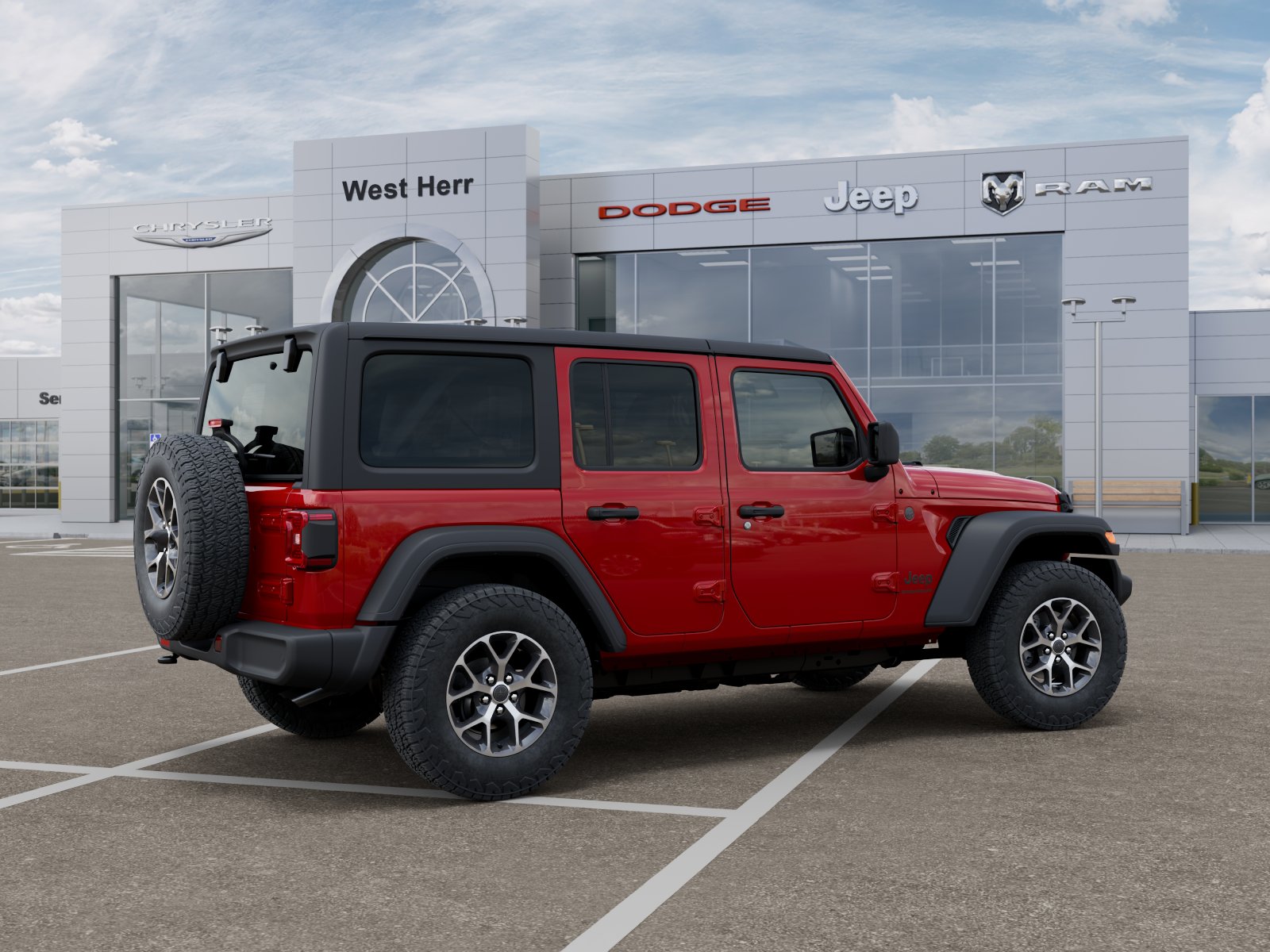 New 2026 Firecracker Red Clear-Coat Exterior Paint Jeep WRANGLER 4-DOOR SPORT S image 104