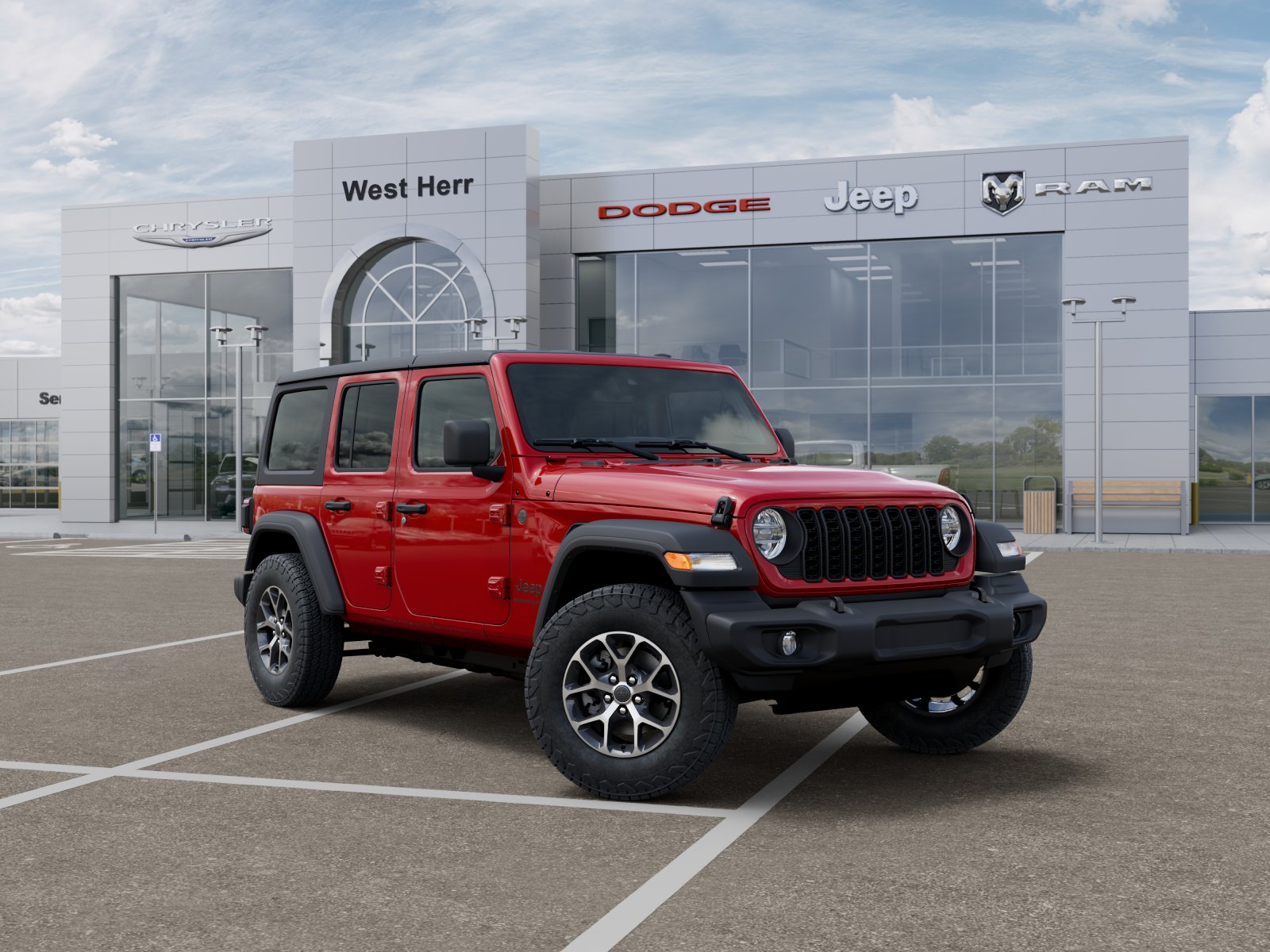New 2026 Firecracker Red Clear-Coat Exterior Paint Jeep WRANGLER 4-DOOR SPORT S image 105