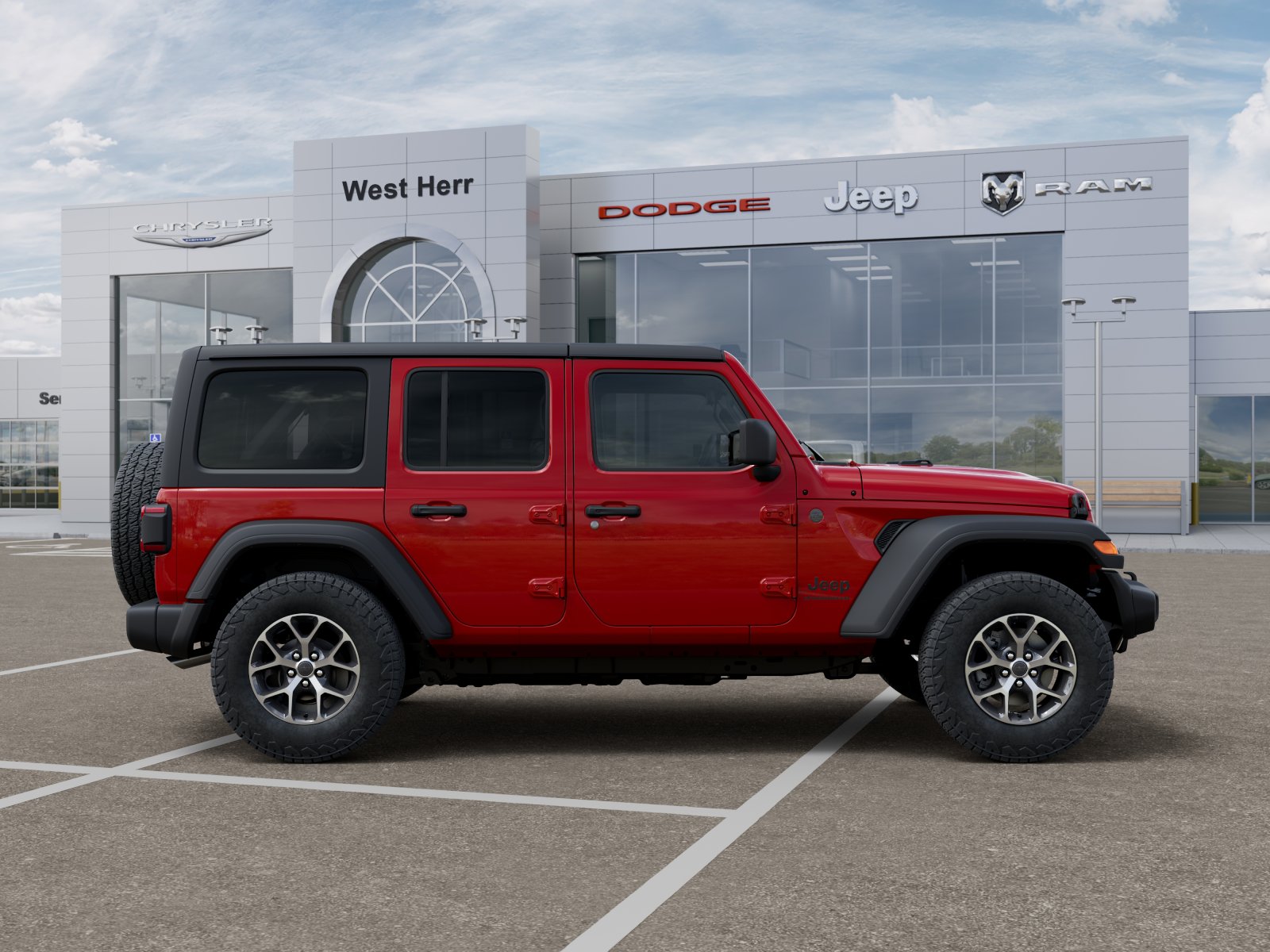 New 2026 Firecracker Red Clear-Coat Exterior Paint Jeep WRANGLER 4-DOOR SPORT S image 121