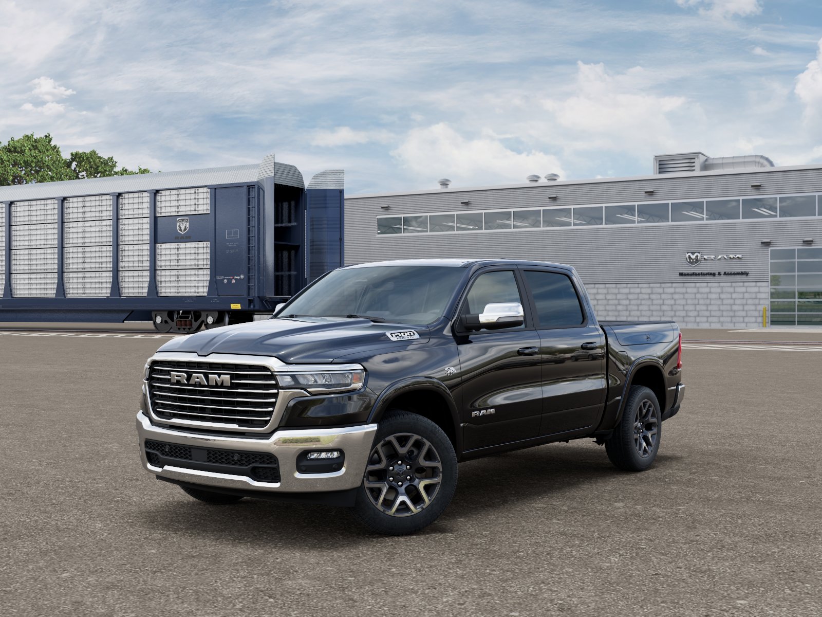 New 2027 Diamond Black Crystal Pearl-Coat Exterior Paint RAM LARAMIE image 2