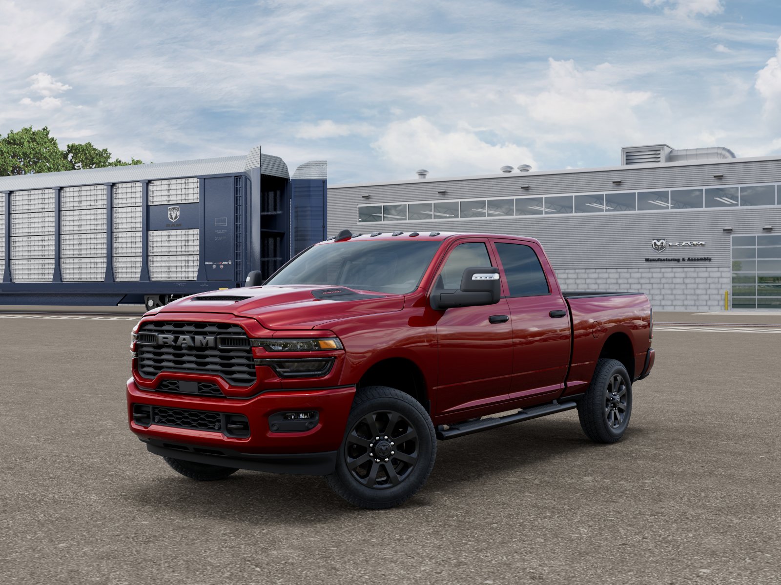 New 2027 Molten Red Pearl-Coat Exterior Paint RAM Black Express image 2