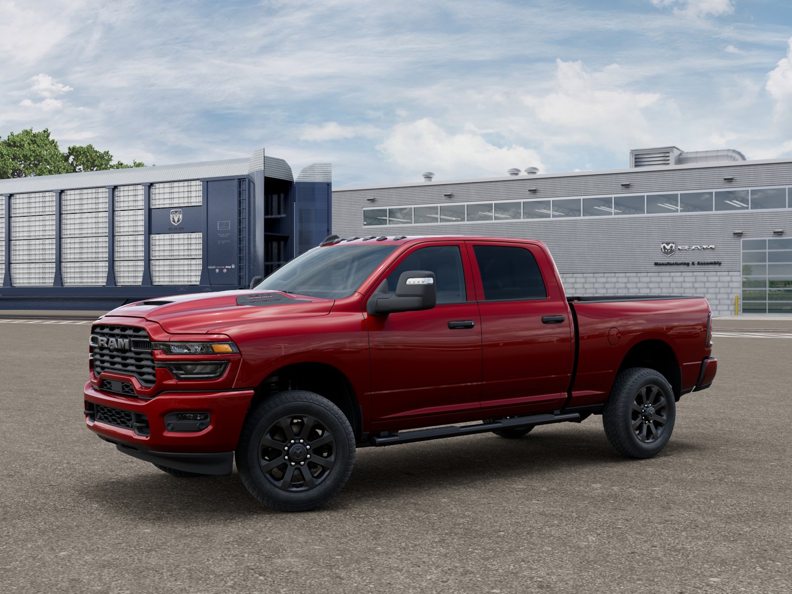 New 2027 Molten Red Pearl-Coat Exterior Paint RAM Black Express image 3