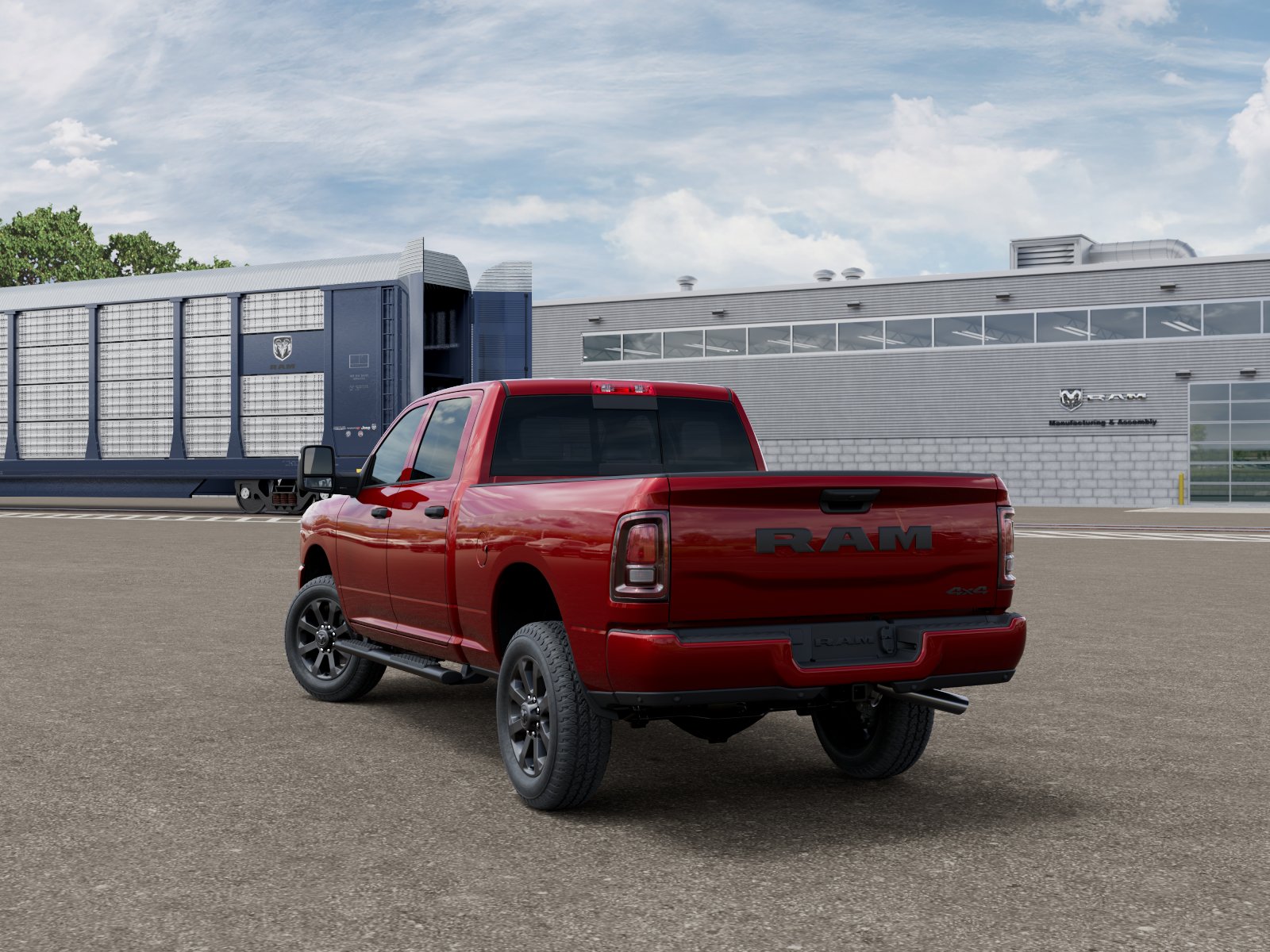 New 2027 Molten Red Pearl-Coat Exterior Paint RAM Black Express image 4