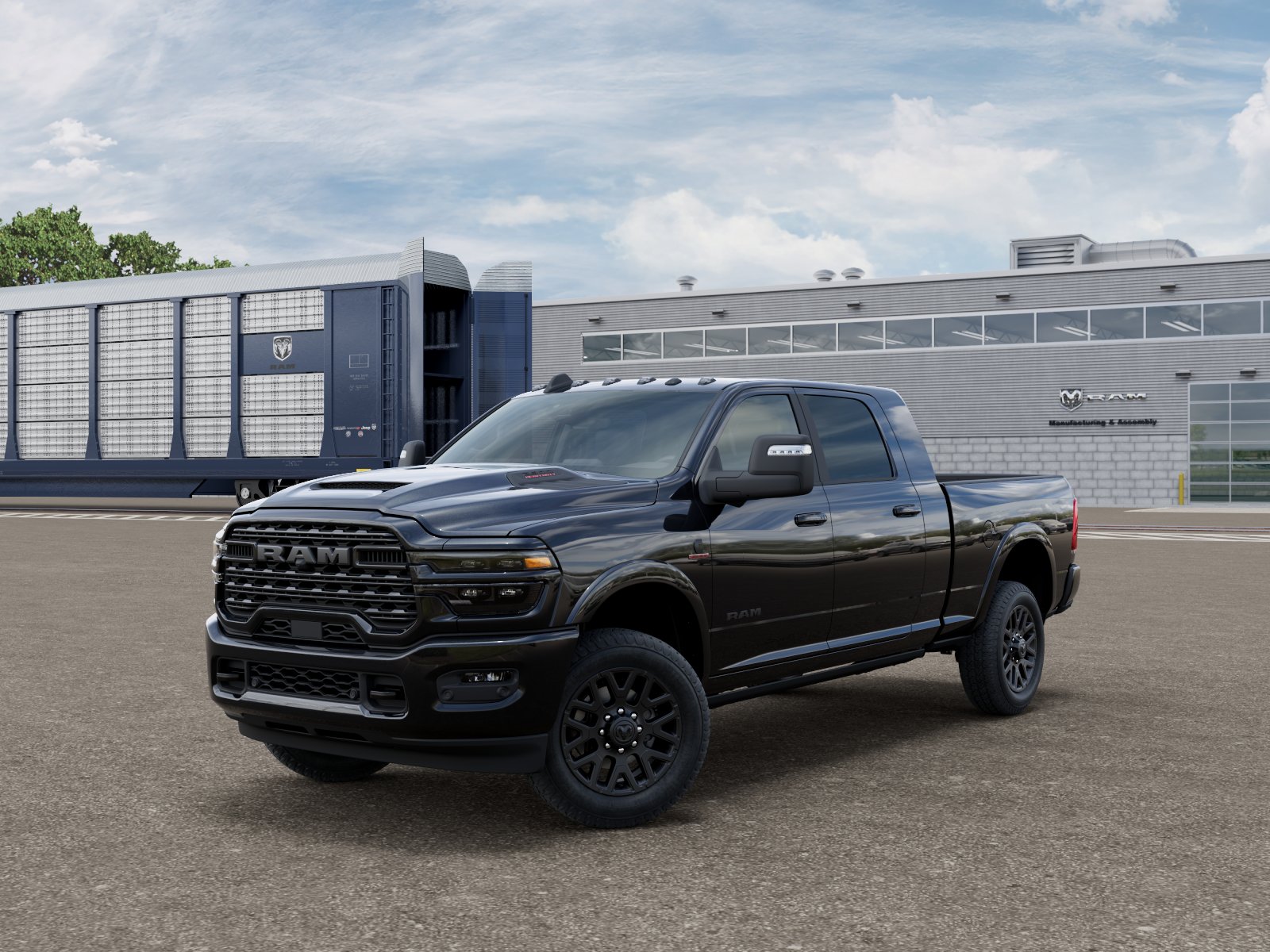 New 2027 Diamond Black Crystal Pearl-Coat Exterior Paint RAM Limited image 2